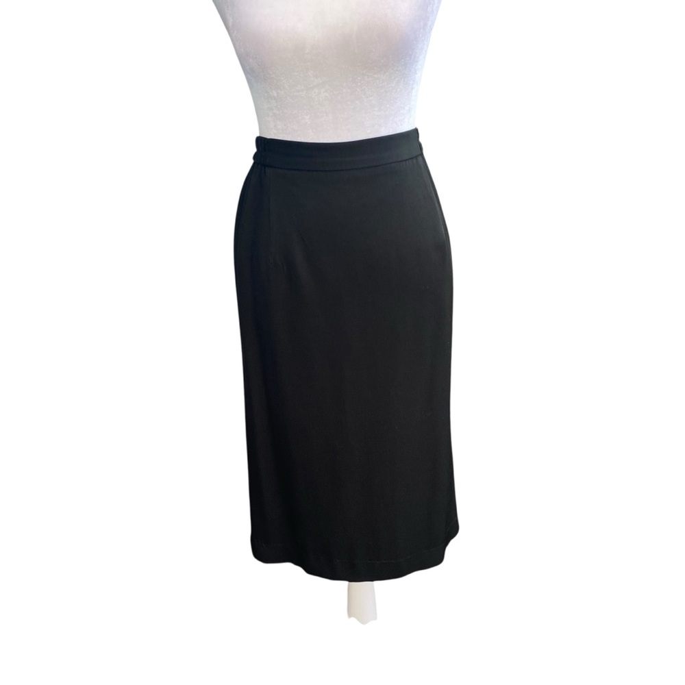 Karen Miller Vintage Black Midi Pencil 3 Pc Skirt Set Beaded Embroidered Goth 12 - Picture 4 of 16